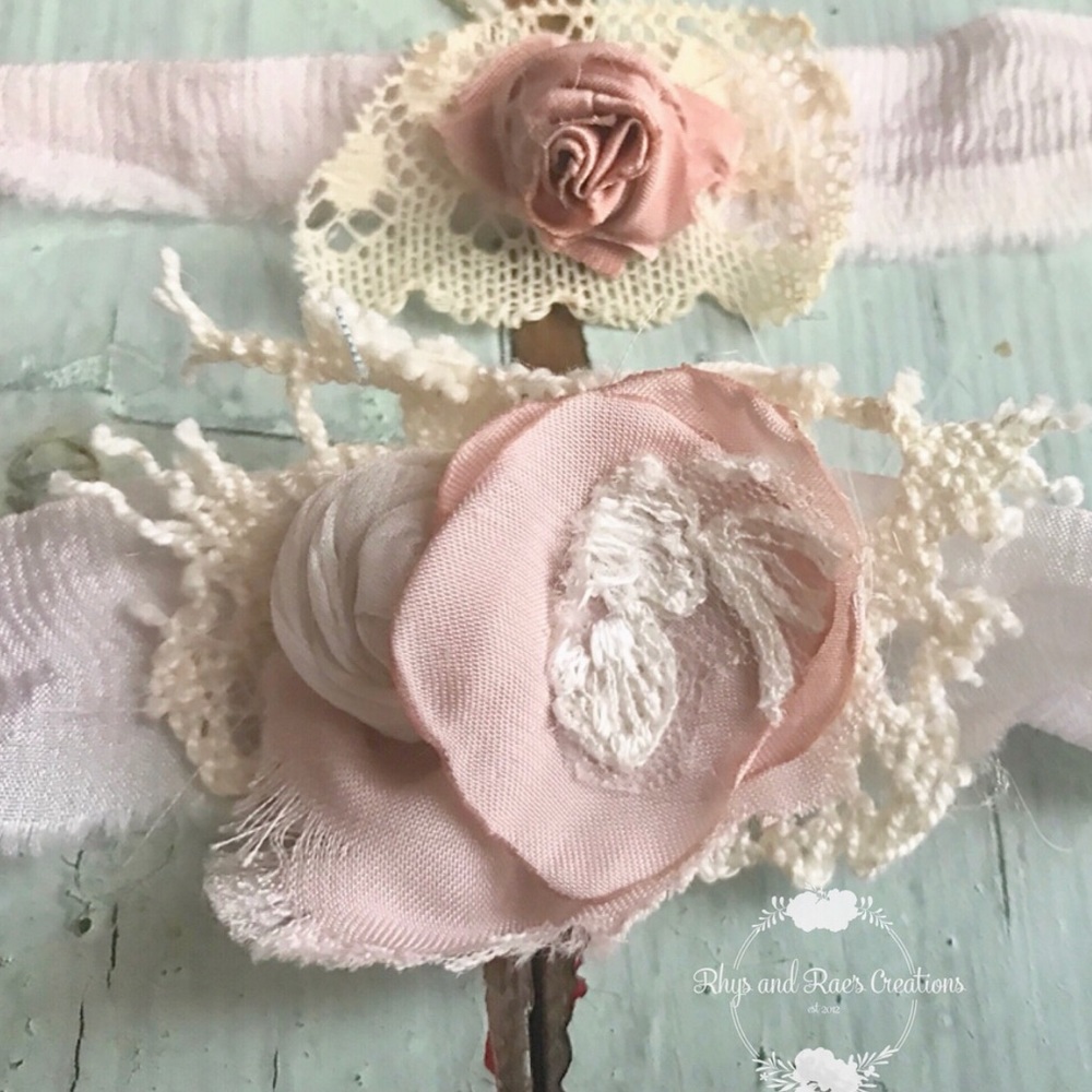 Vintage Pink Newborn/Baby Silk Tieback Headbands